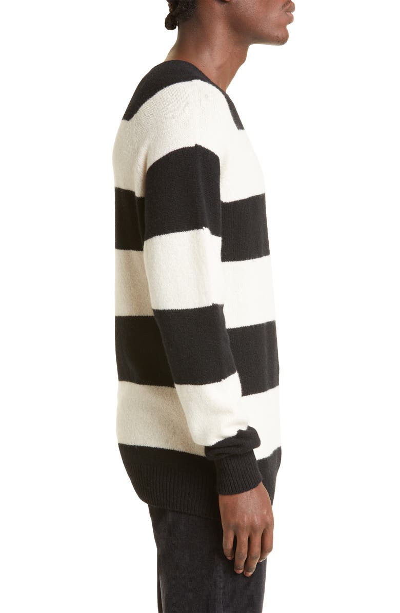 Sunspel Stripe Lambswool Crewneck Sweater, Alternate, color,