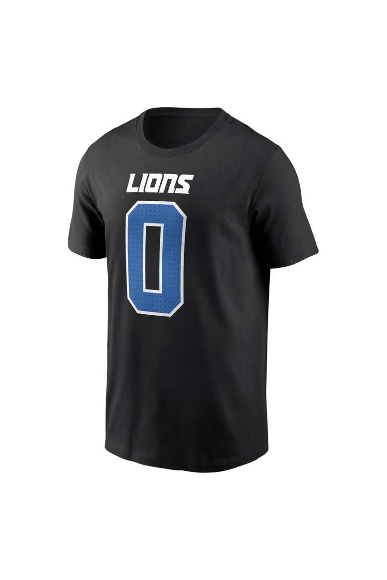 Men's Nike Jahmyr Gibbs Black Detroit Lions Carbon Name & Number T-Shirt, Alternate, color, Black
