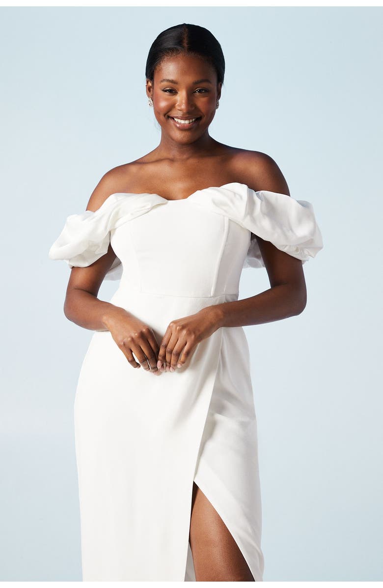 Coast Corset Sleeve Wedding Dress, Alternate, color, Ivory