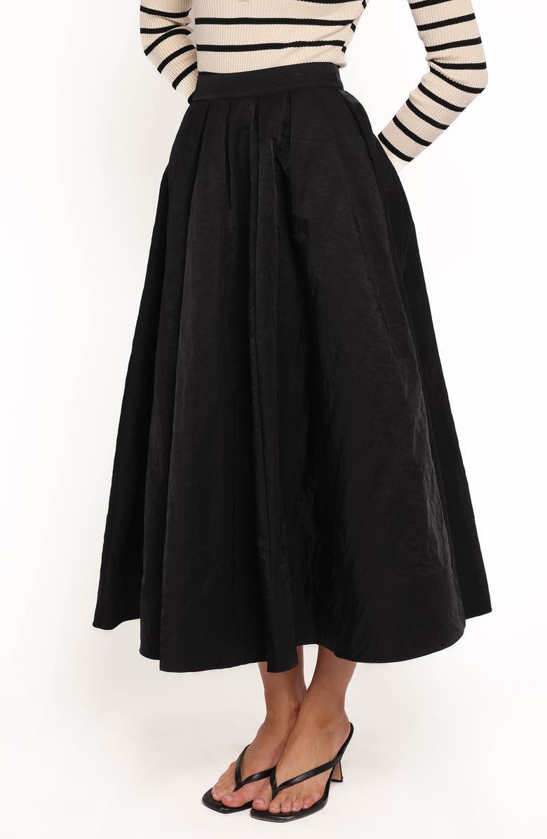 Petal & Pup Yuki Pleated Nylon Circle Skirt, Alternate, color, Black