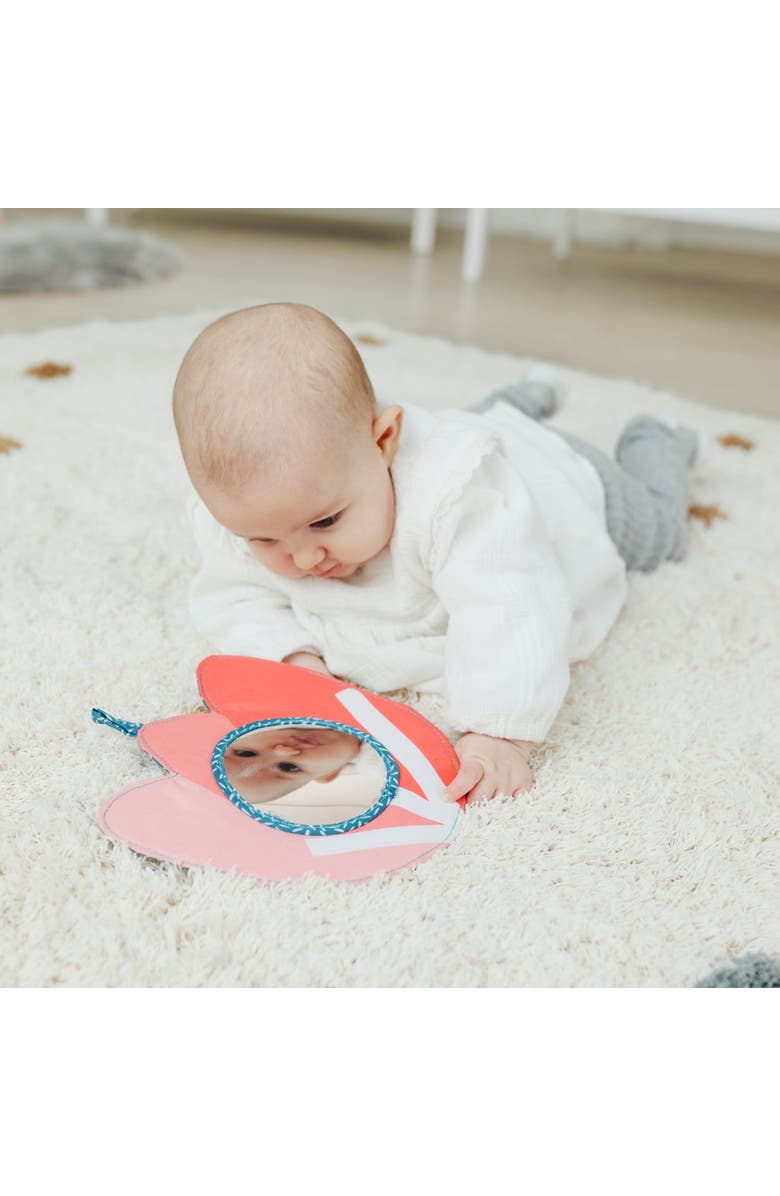 Miniland Feel to Learn Baby Crinkle Mirror, Alternate, color, Pink Multi