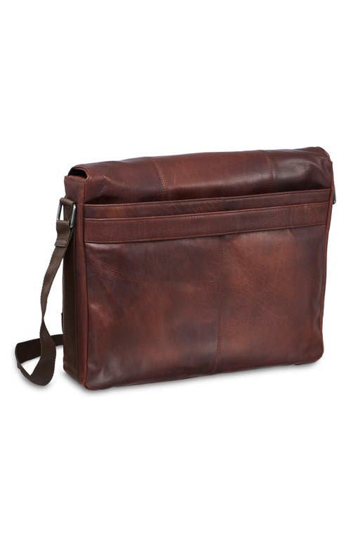 Mancini Leather Laptop Messenger Bag In Brown