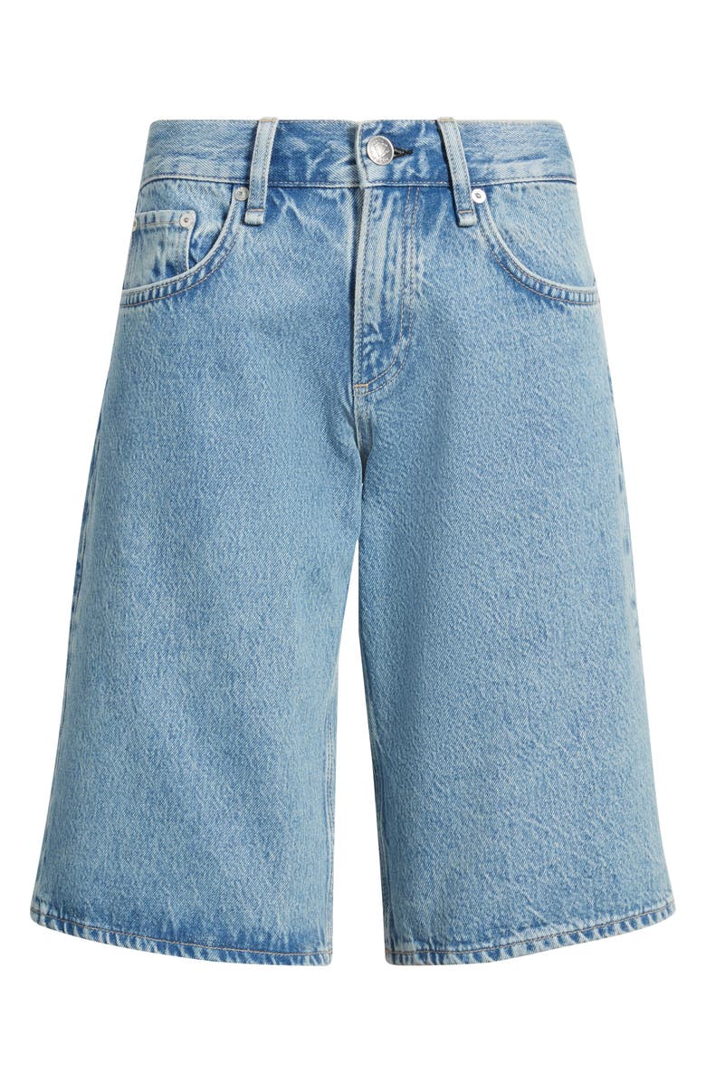 rag & bone Ariel Longer Length Denim Shorts, Alternate, color, Everglade
