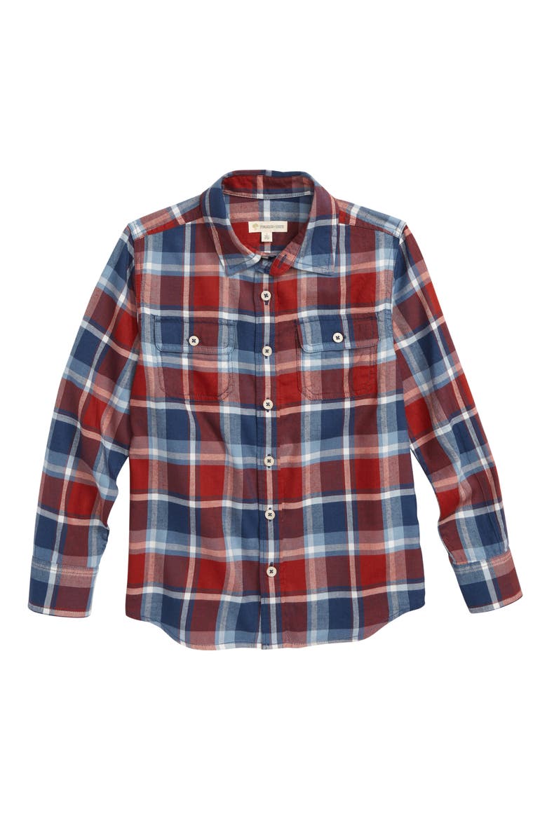 Flannel Shirt, Main, color, RUST BOSSA NOVA PLAID