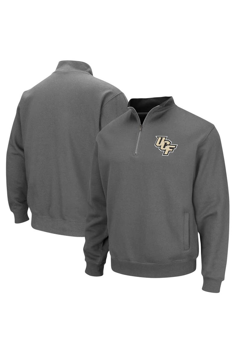 Men's Colosseum Charcoal UCF Knights Tortugas Logo Quarter-Zip Pullover Jacket, Main, color, Charcoal