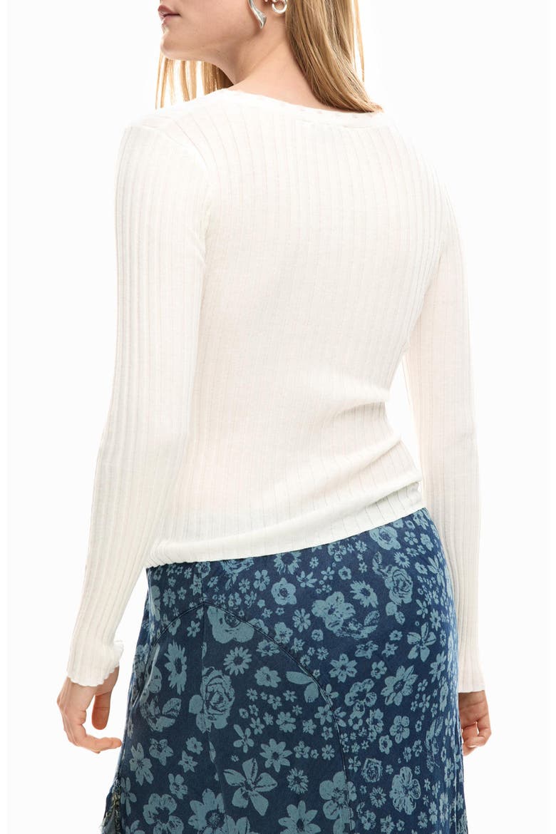 Long Sleeve Rib T-Shirt, Alternate, color, WHITE