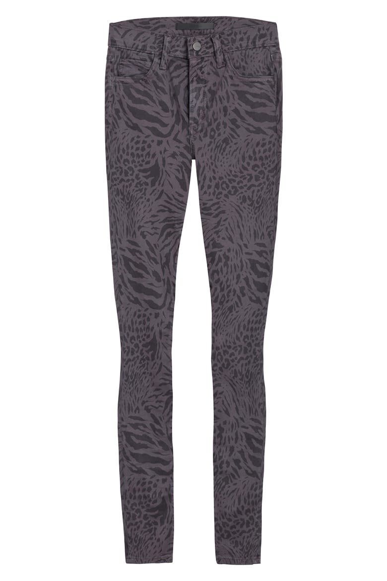 The Icon Animal Print Ankle Skinny Jeans, Alternate, color, EYESHADOW - SAUVAG