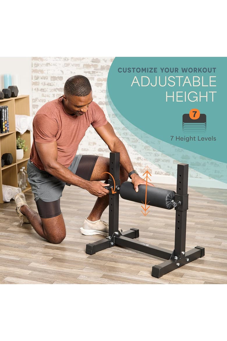 Bulgarian Split Squat Stand Adjustable 330lb Leg Roller, Alternate, color, Black