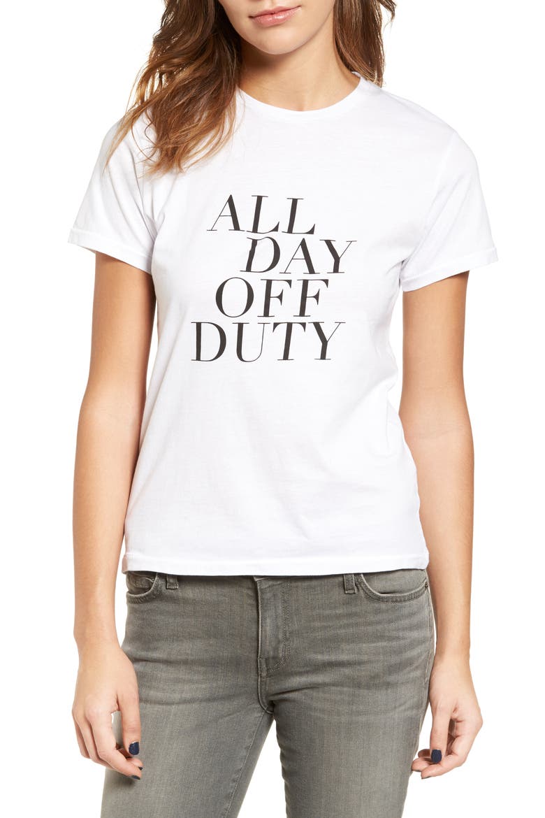 All Day Off Duty Cotton Tee, Main, color, WHITE