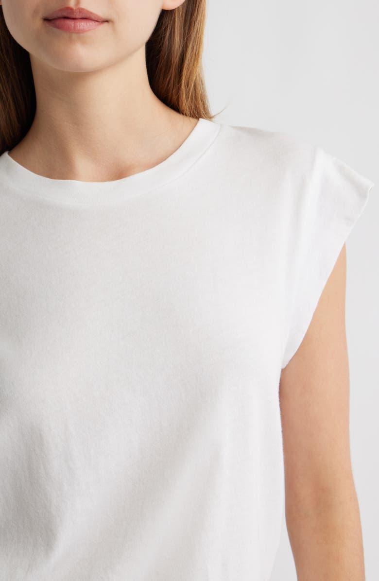 THE GREAT. The Peak Shoulder Cotton Top, Alternate, color, True White