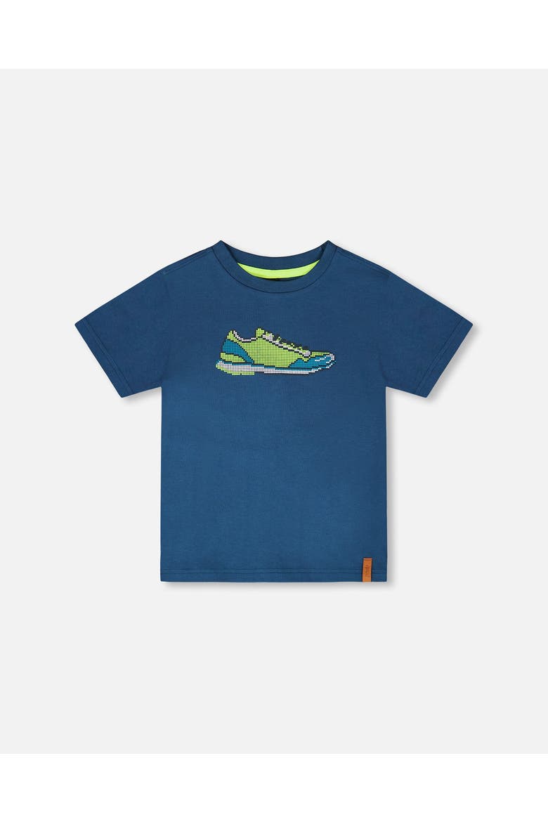 Organic Cotton Jersey Sneaker Shoe Graphic T-Shirt, Main, color, Dark Blue