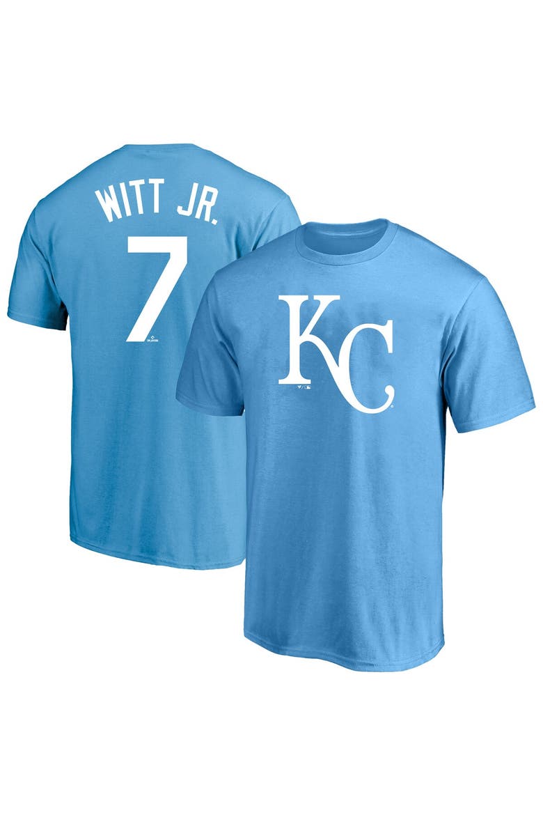 Men's Fanatics Bobby Witt Jr. Royal Kansas City Royals Big & Tall Name & Number T-Shirt, Main, color, Light Blue