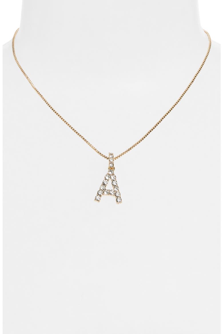 Crystal Initial Pendant Necklace, Alternate, color, GOLD A