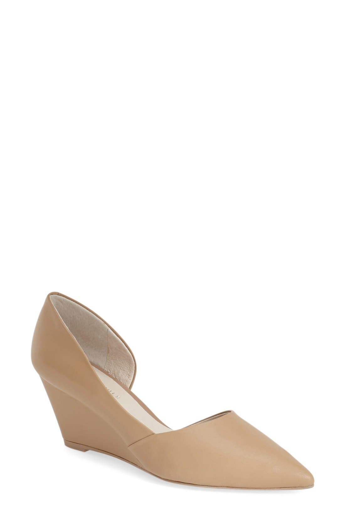 Kenneth Cole New York 'Ellis' Half d'Orsay Wedge Pump, Main, color, Beige