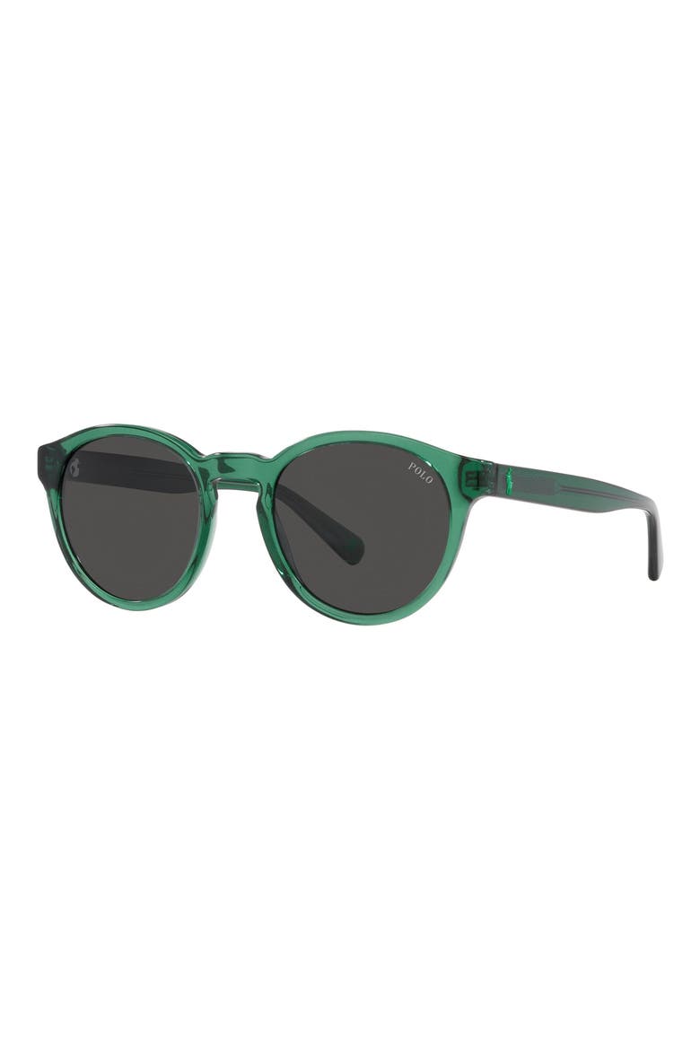 51mm Round Sunglasses, Alternate, color, GREEN