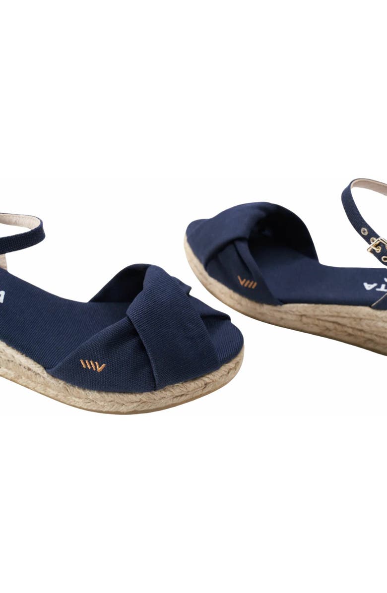 VISCATA Farella Canvas Espadrille Sandal Wedges, Alternate, color, Navy Blue