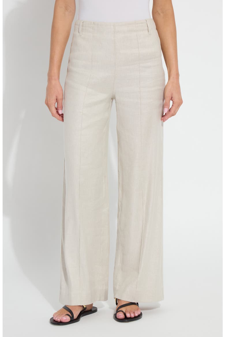 Gabriela High Waist Linen Blend Pants, Main, color, FLAX LINEN