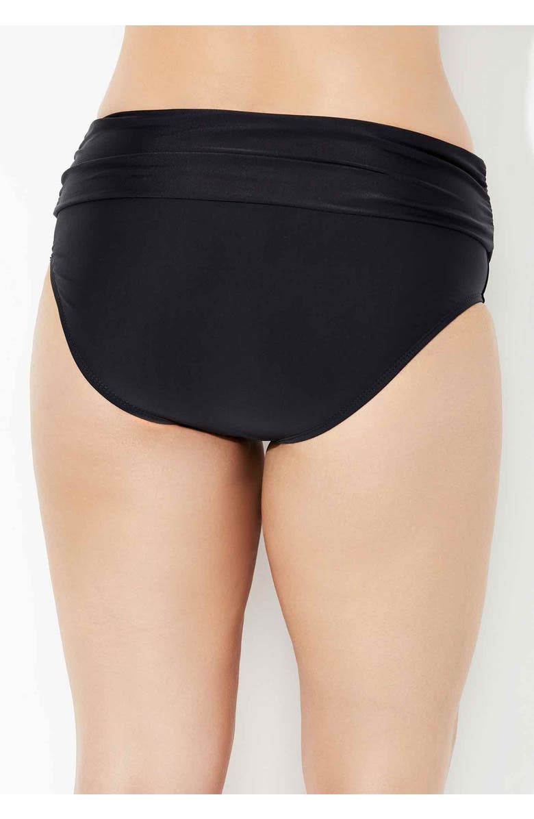 Swimsuits for All Foldover Swim Brief, Alternate, color, Black