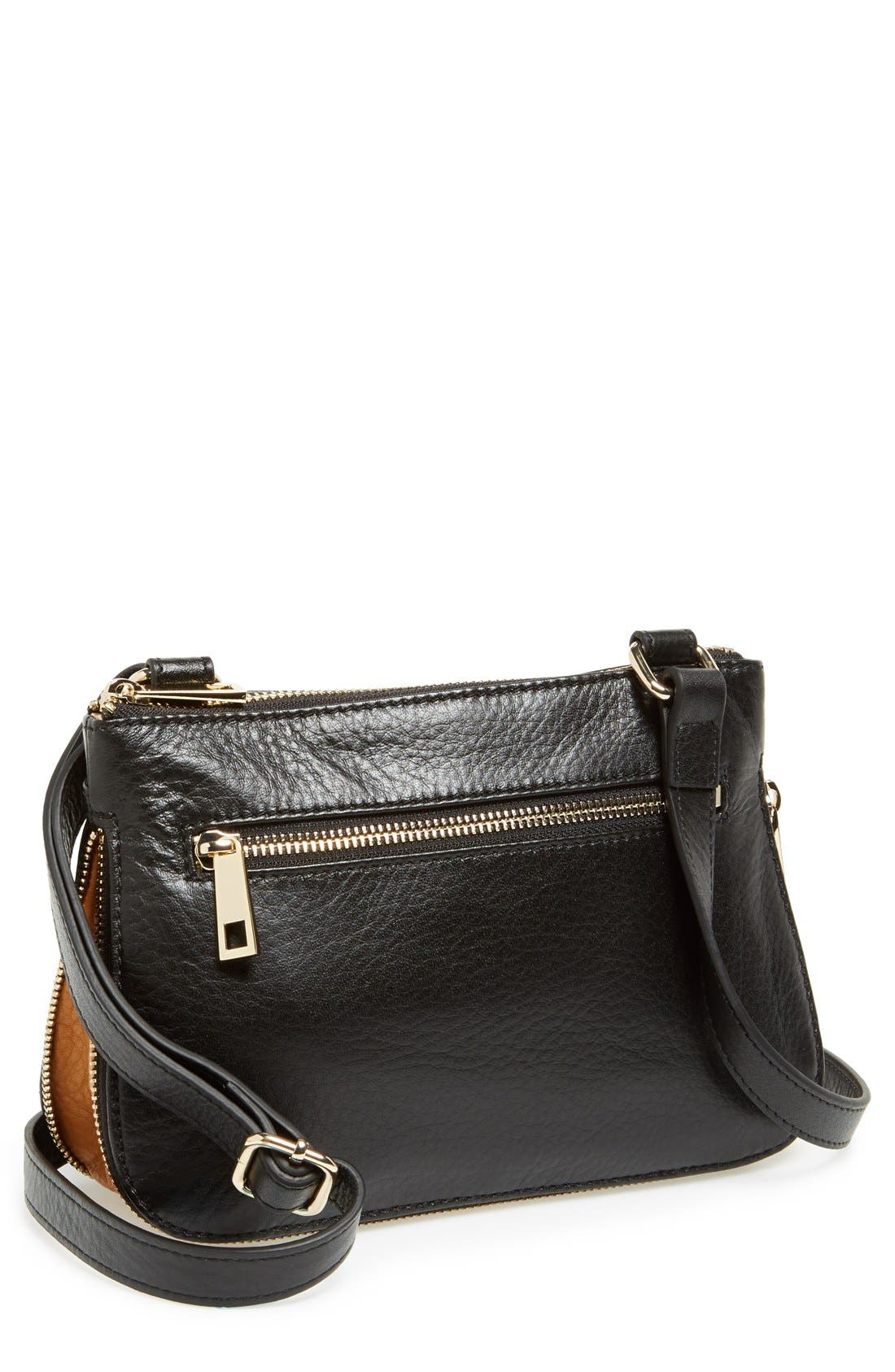 Zip Out Crossbody Bag, Main, color, BLACK/ FAWN