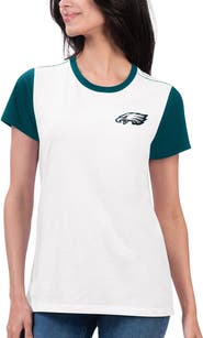 G-III 4HER BY CARL BANKS Women's G-III 4Her by Carl Banks White/Midnight Green Philadelphia Eagles Fashion Illustration T-Shirt