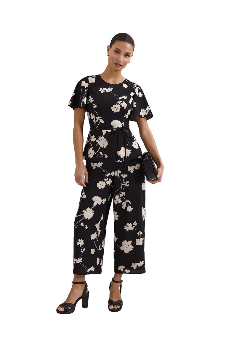 Jolie Floral Jumpsut, Main, color, Black/Ivory