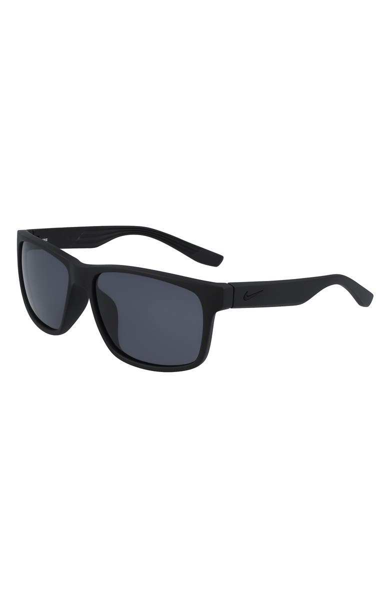 Nike Cruiser 59mm Square Sunglasses, Alternate, color, Matte Black/ Black/ Grey
