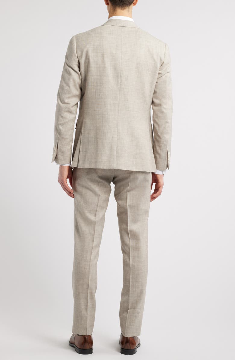Canali Capri Trim Fit Slub Wool & Silk Blend Suit, Alternate, color, Beige