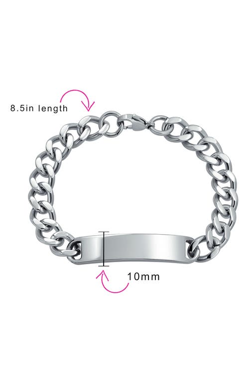 Bling Jewelry Plate Charm Chain Bracelet In Silver