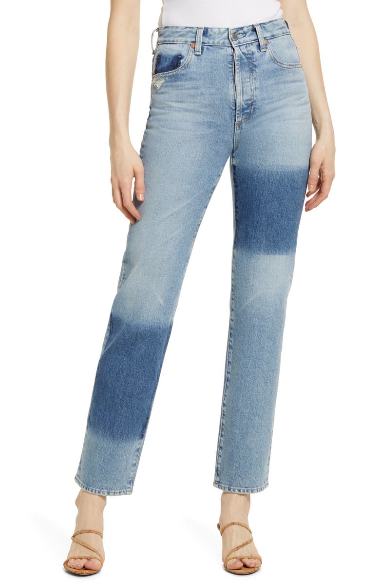 AG Alexxis High Waist Straight Jeans, Main, color, 23 Years Facade Patched