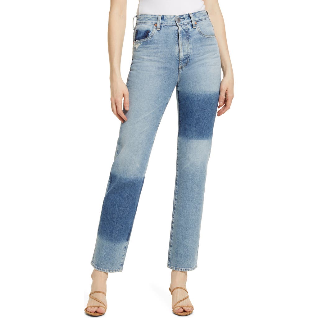 Ag Alexxis High Waist Straight Jeans In 23 Years Facade Patched