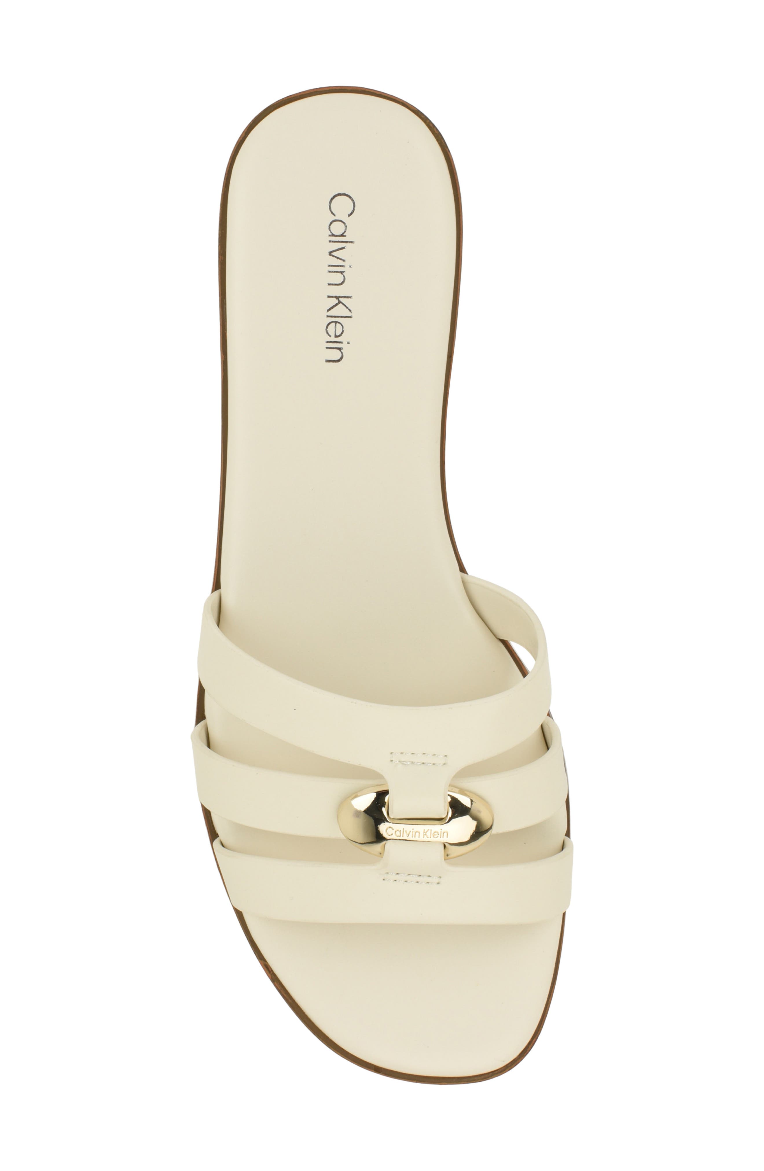 Karra Faux Leather Slide Sandal, Alternate, color, IVORY
