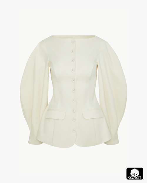 Weworewhat Cocoon Sleeve Peplum Blazer In Neutral