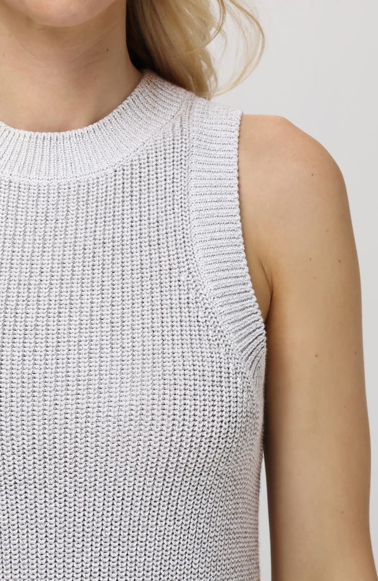 525 Demi Cotton Sleeveless Metallic Sweater, Alternate, color, Glacier Grey