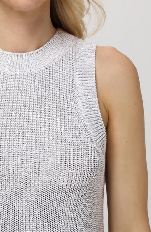 525 Demi Metallic Sleeveless Sweater In Gray