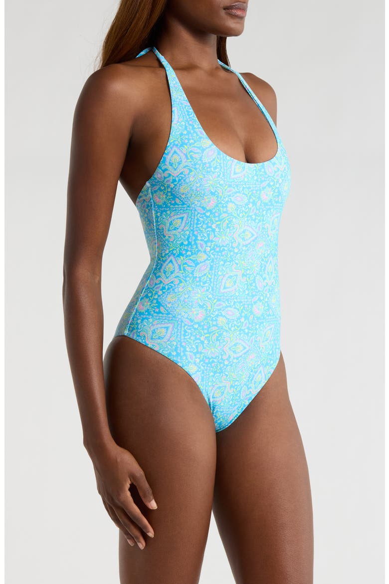 Scoop Halter One-Piece Swimsuit, Alternate, color, STARGAZE