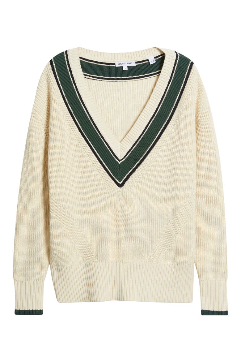 Jovren Contrast Detail Cotton & Cashmere Sweater, Alternate, color, ECRU