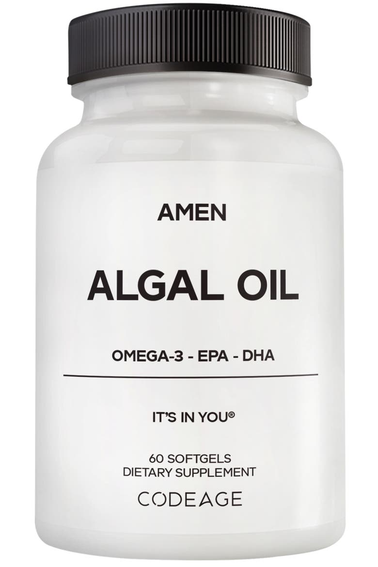 Algal Oil, 1000mg, Vegan Omega-3 Fatty Acids, DHA & EPA, Plant-Based Supplement, Main, color, White