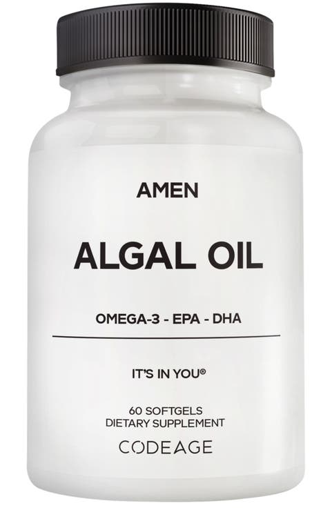 Algal Oil, 1000mg, Vegan Omega-3 Fatty Acids, DHA 
EPA, Plant-Based Supplement