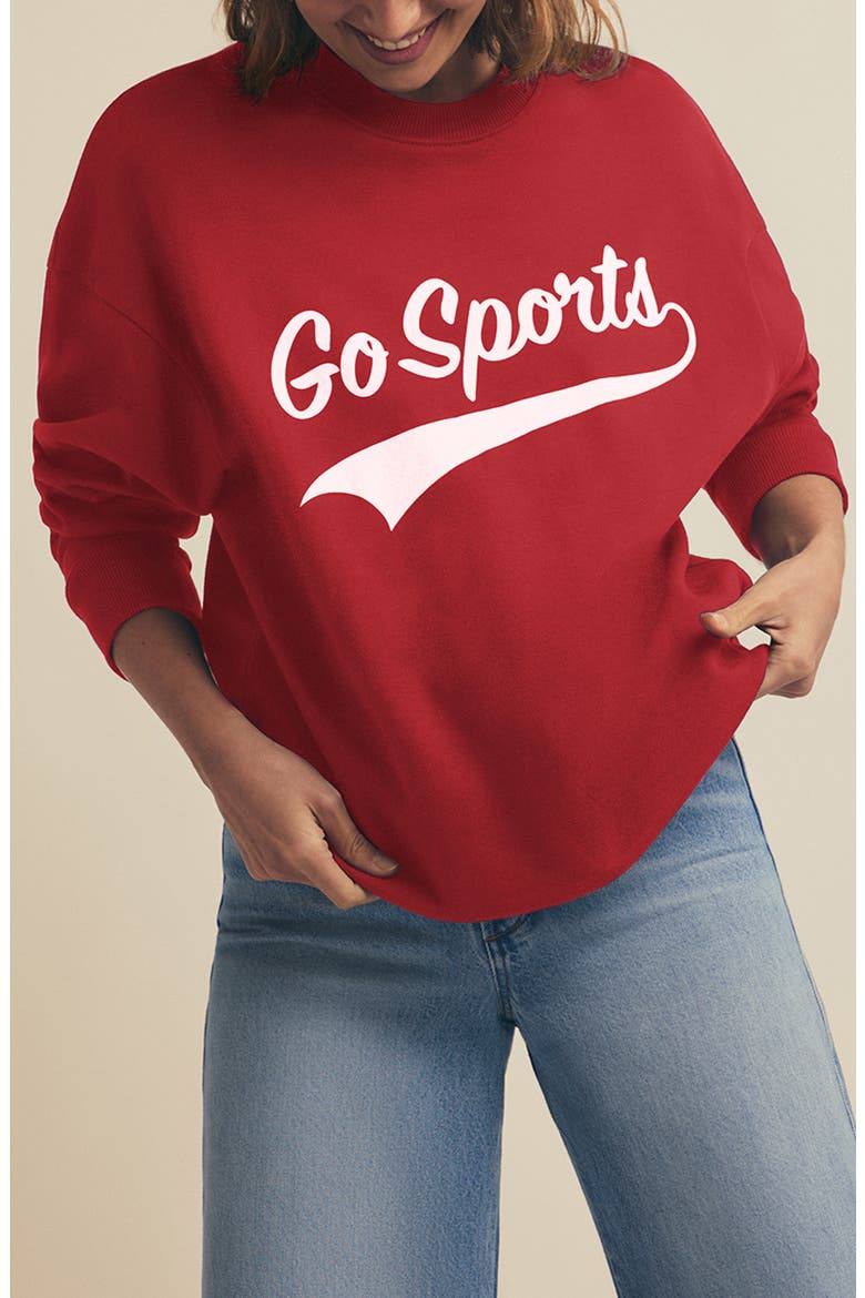 Go Sports Sweatshirt, Alternate, color, RED