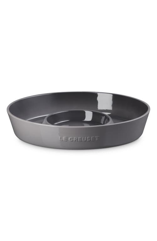 Le Creuset Oval Stoneware Chip & Dip Platter In Oyster