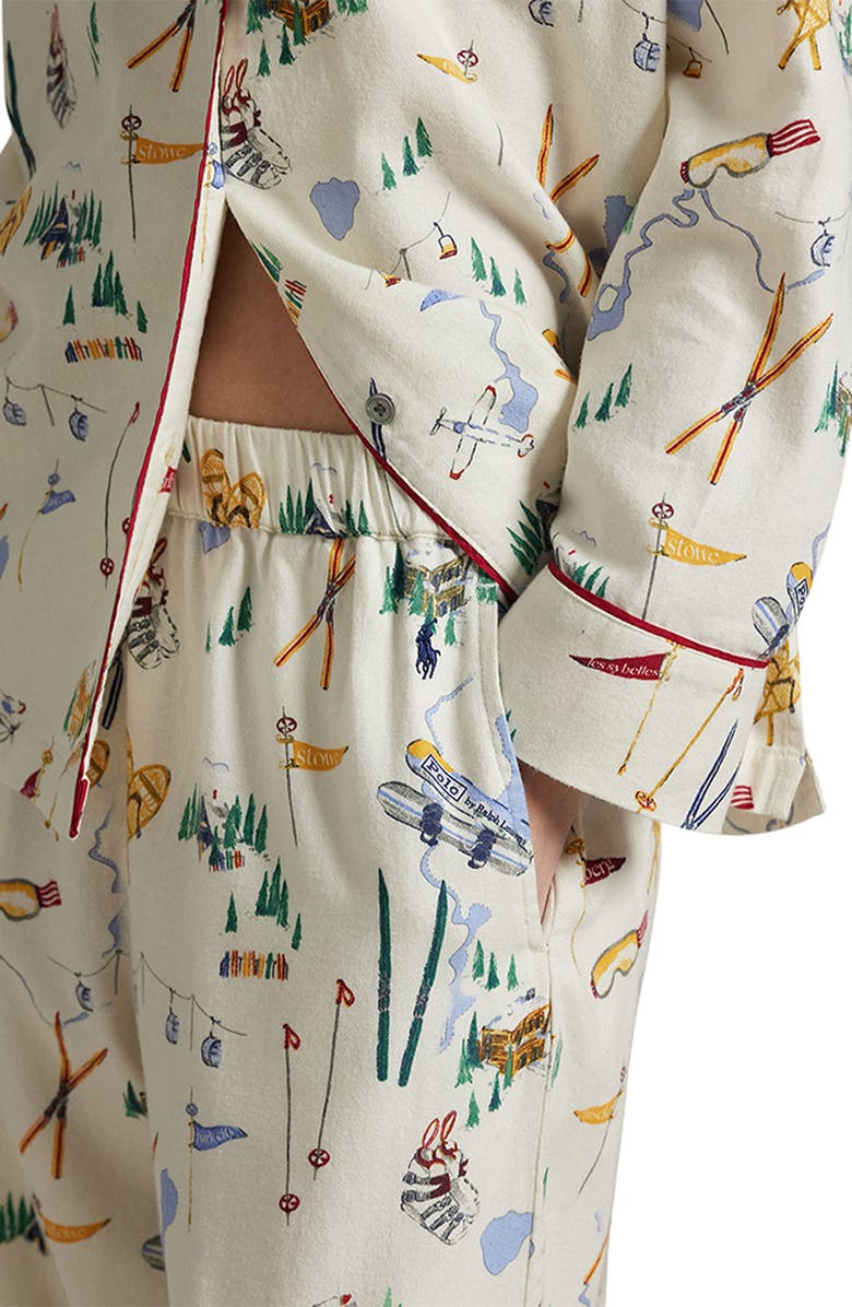 Polo Ralph Lauren Madison Print Cotton Pajamas, Alternate, color, Travel Ski Prnt