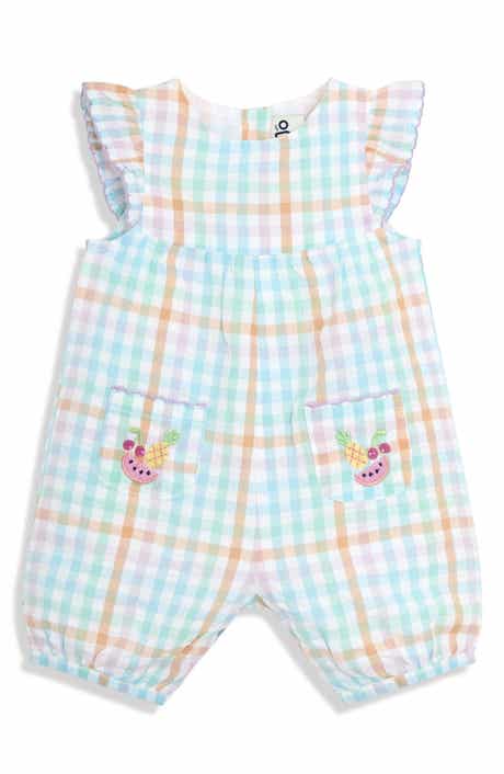 Fruit Embroidered Cotton Romper