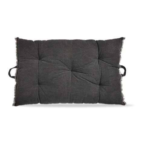 Black Cotton Yarn Dyed Stone Wash Decorative Throw Pillow