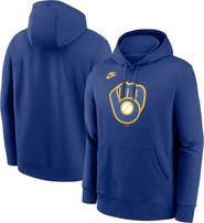 Nike Men's Nike Royal Milwaukee Brewers Cooperstown Collection Logo Club Pullover Hoodie