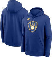Nike Men's Nike Royal Milwaukee Brewers Cooperstown Collection Logo Club Pullover Hoodie