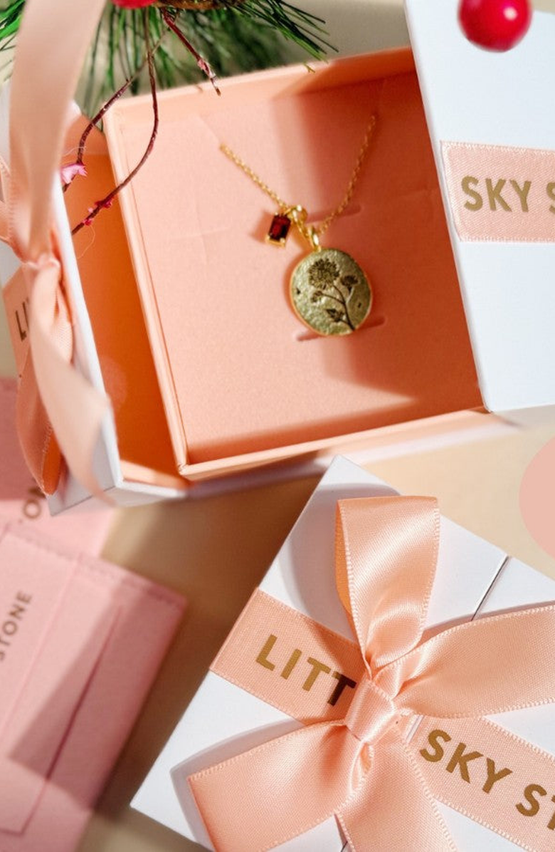 Little Sky Stone Silver Birthstone Necklace, Alternate, color, Moonstone