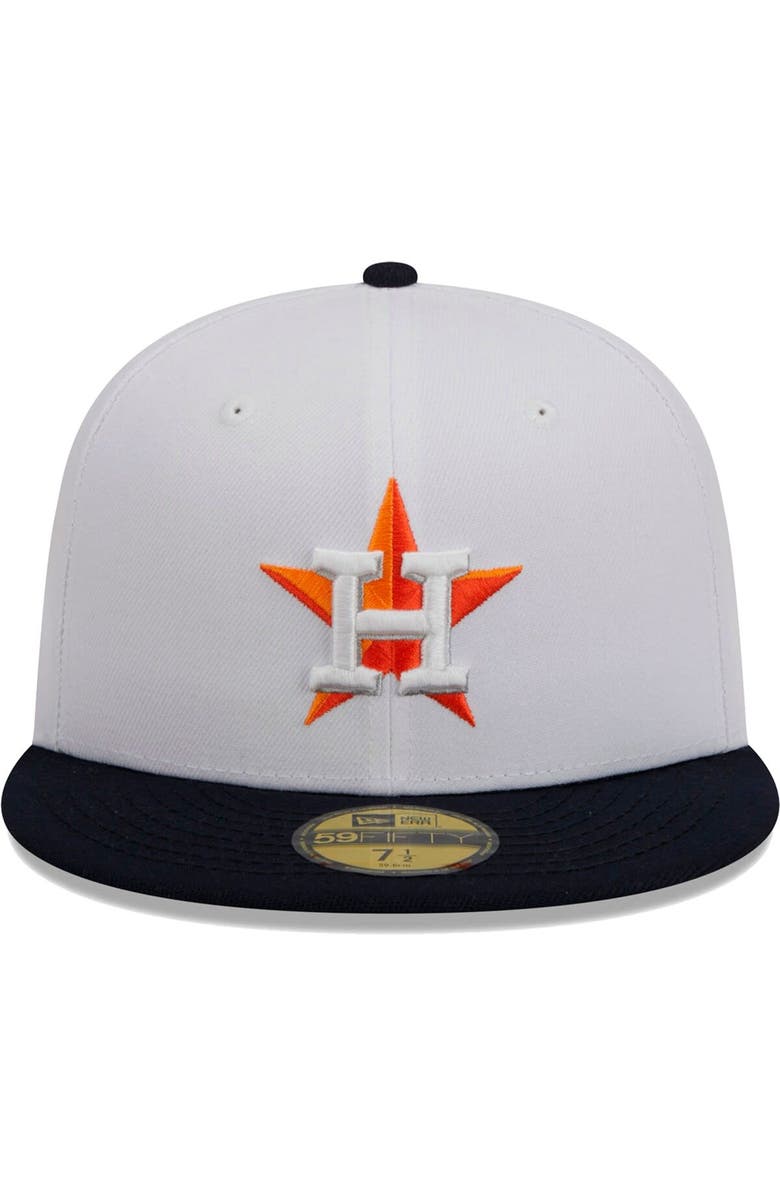 New Era Men's New Era White/Navy Houston Astros Optic 59FIFTY Fitted Hat, Alternate, color,