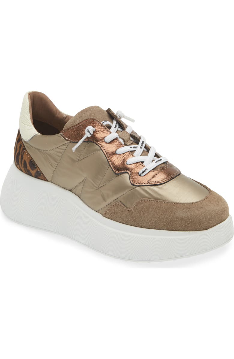 Wonders Platform Sneaker, Main, color, Taupe/Gold/Leo Combo