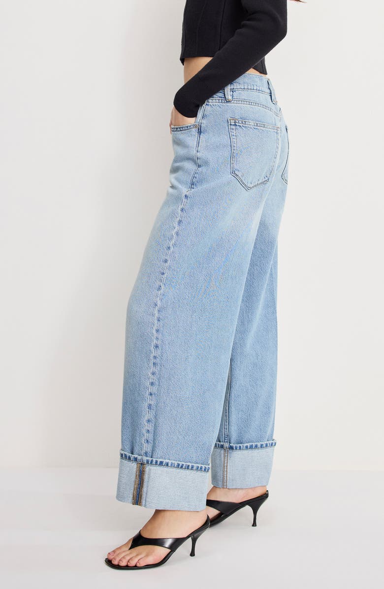 Good American Good Standard High Waist Cuffed Hem Baggy Jeans, Alternate, color,