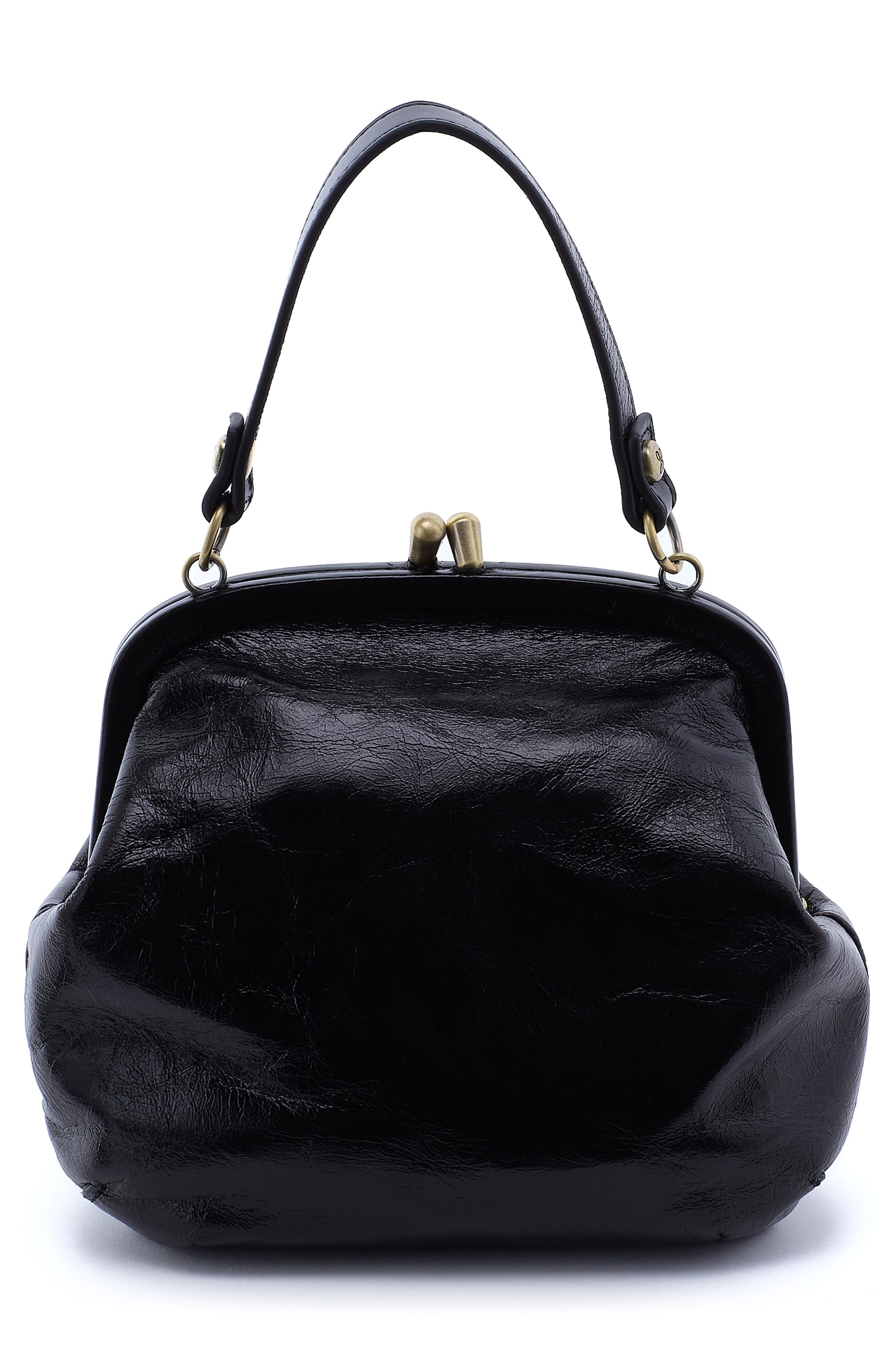 Alba Frame Leather Crossbody Bag, Alternate, color, BLACK